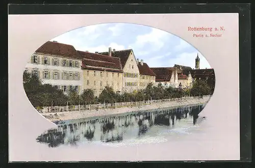 AK Rottenburg a. N., Partie am Neckar