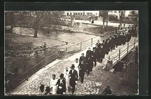 Foto-AK Rohrdorf /Schwarzwald, Hochzeitsgeselschaft ca. 1916