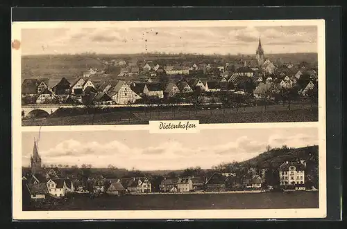 AK Dietenhofen, Panorama vom Ort mit Kirche