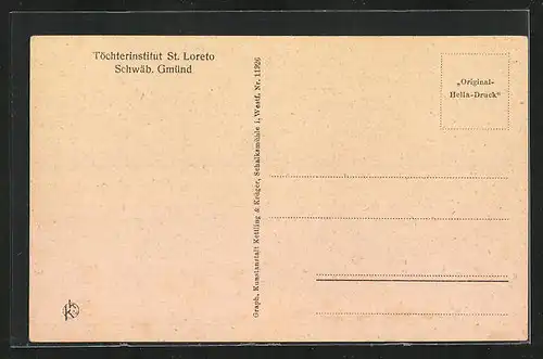 AK Schwäb. Gmünd, Töchterinstitut St. Loreto, Bei der Blumenpflege, Innenansicht