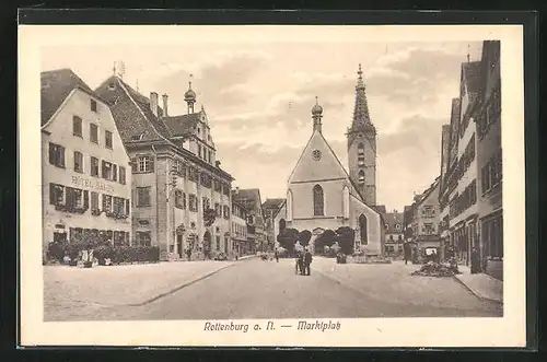 AK Rottenburg a. N., Marktplatz mit Hotel Bären
