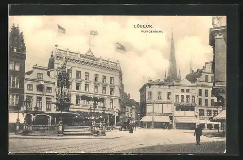 AK Lübeck, Strasse am Klingenberg