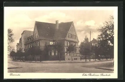 AK Diemitz, Wohnhaus an der Ecke Berliner-Breitestrasse