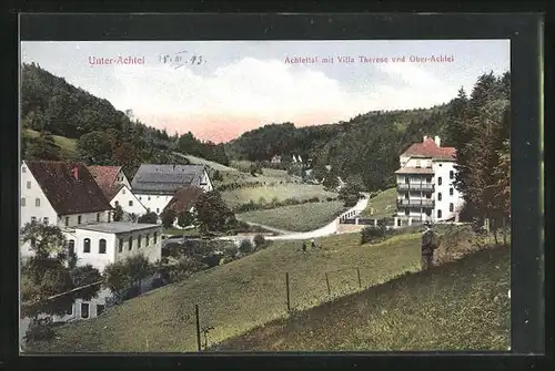 AK Unter-Achtel, Achteltal mit Villa Therese und Blick nach Ober-Achtel