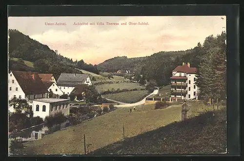 AK Unter-Achtel, Villa Theresa im Achteltal mit Blick nach Ober-Achtel