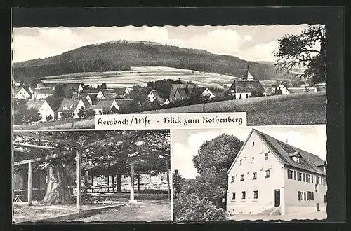 AK Kersbach / mfr., Gasthaus z. Linde und Blick zum Rothenberg