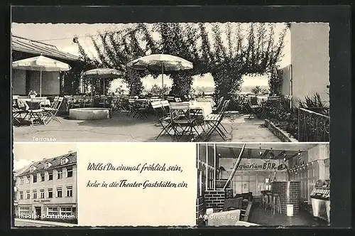 AK Fürth / Bay., Theater Gaststääte mit Terrasse und Aquarium Bar
