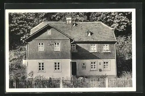 AK Schwarzenbach a. W., Blick auf das Gasthaus Thiemitz