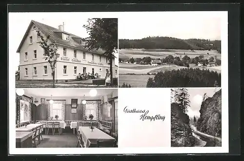 AK Schlopp, Gasthaus Hempfling mit Innenansicht