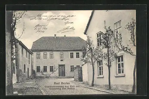 AK Bad Berka, Goethewohnung zur Zeit des Gründung des Bades