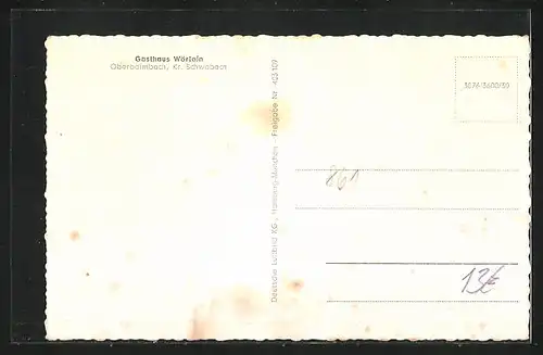 AK Oberbaimbach Kr. Schwabach, Totalansicht, Fliegeraufnahme