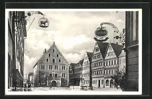 AK Bad Mergentheim, Marktplatz mit Rathaus