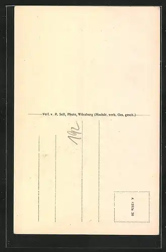 AK Würzburg, Gasthaus Ratsweinkeller, Flasche Escherndorfer Lump Auslese