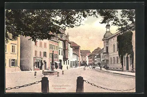 AK Schopfheim, Blick in die Hauptstrasse