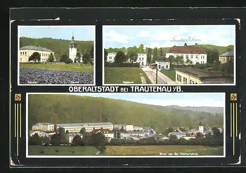 AK Oberaltstadt b. Trautenau, Kinderheim, Kirche und Schule