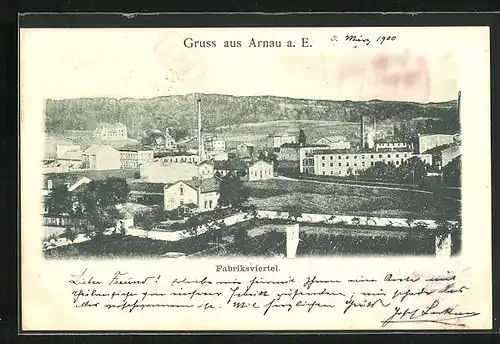 AK Arnau / Hostinne, Fabrikviertel