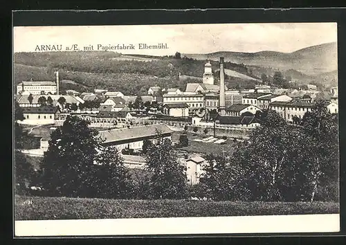 AK Arnau / Hostinne, Papierfabrik Elbemühl