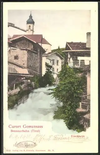 AK Gossensass, Autograph von Prinz Alfons von Bayern