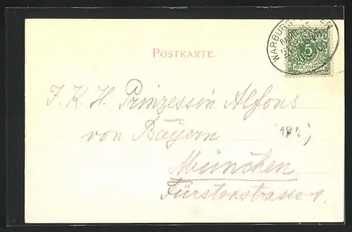 AK Emden, Autograph von Prinz Alfons von Bayern, Windmühle