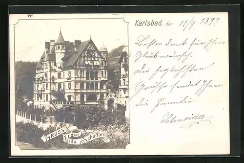 AK Karlsbad, Hotel Villa Schäffler
