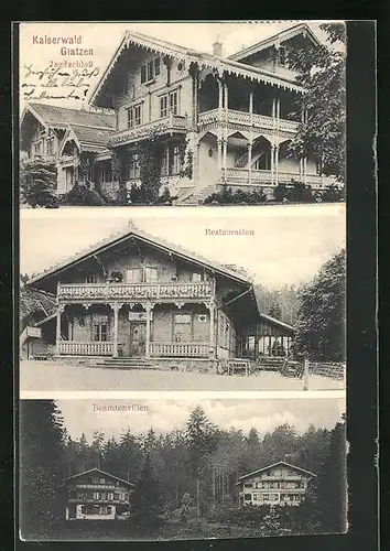 AK Kaiserwald-Glatzen, Jagdschloss, Restaurant, Beamtenvillen