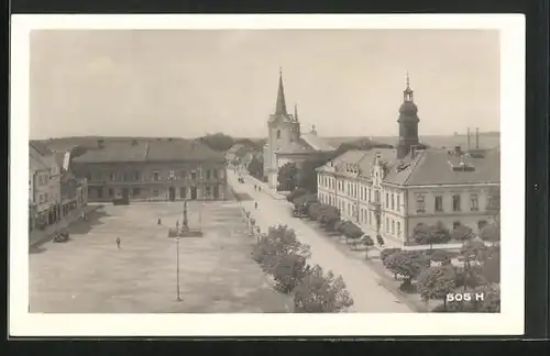 AK Königstädtel, Markrtplatz aus der Vogelschau