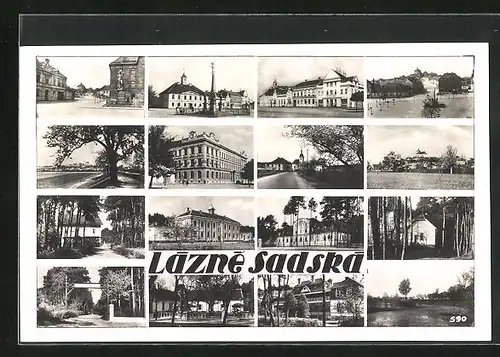 AK Lazné Sadska, Verschiedene Ansichten des Ortes