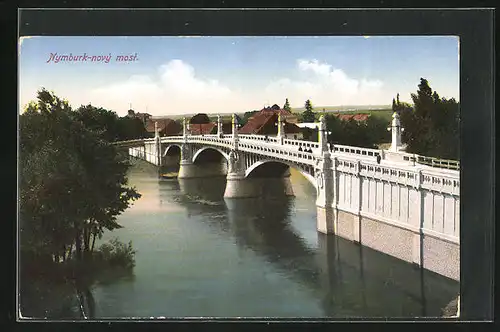 AK Nimburg / Nymburk, Brücke mit dahinterliegendem Ort