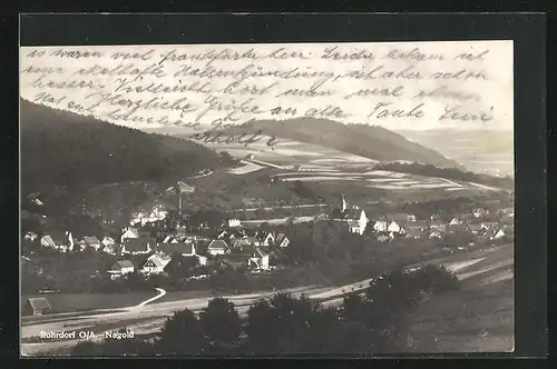 AK Rohrdorf b. Nagold, Totalansicht aus der Vogelschau
