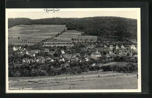 AK Rohrdorf b. Nagold, Panorama mit Kirche