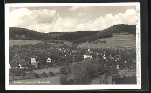 AK Rohrdorf b. Nagold, Ortsansicht mit Kirche