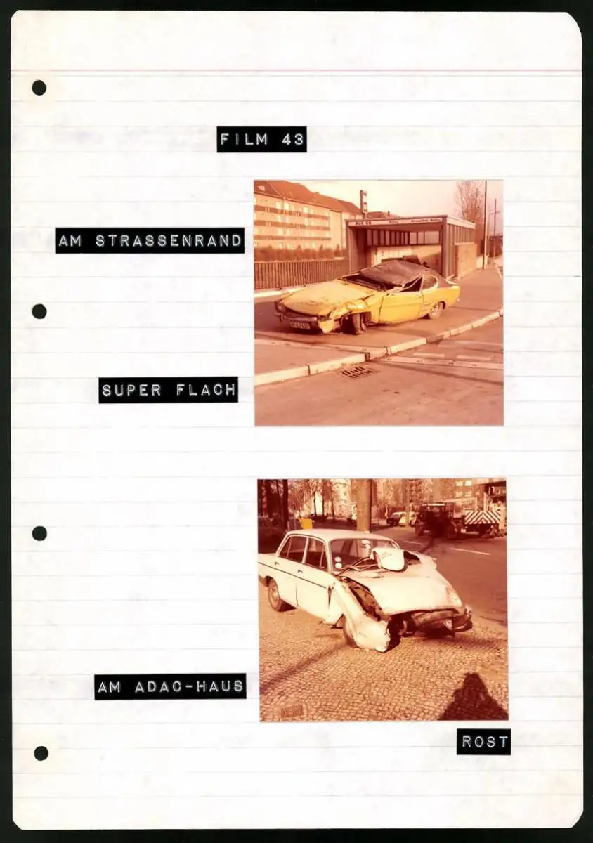 213 Fotografien Ansicht Berlin, Auto-Unfälle, Auto-Wrack's, Unfallwagen Bahnhof Zoo, Brunsbütteler Damm u.a. 0