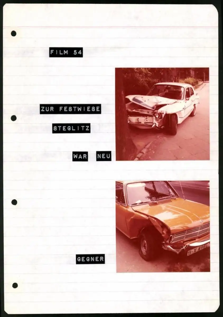 213 Fotografien Ansicht Berlin, Auto-Unfälle, Auto-Wrack's, Unfallwagen Bahnhof Zoo, Brunsbütteler Damm u.a. 1