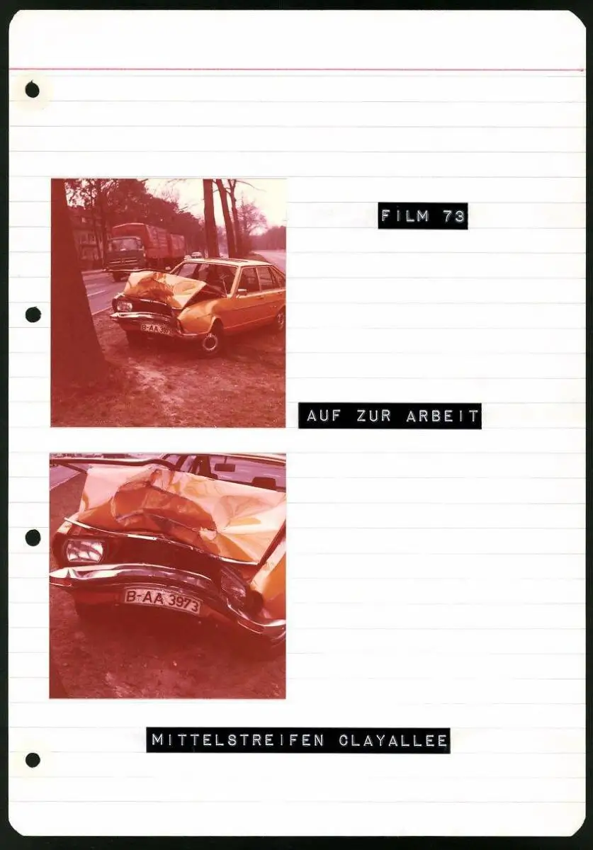 213 Fotografien Ansicht Berlin, Auto-Unfälle, Auto-Wrack's, Unfallwagen Bahnhof Zoo, Brunsbütteler Damm u.a. 4
