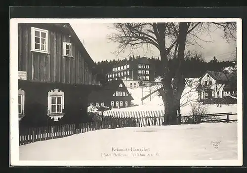 AK Harrachov, Hotel Bellevue im Winter