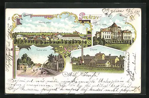 Lithographie Bysice, Celkový pohled, Tovarní ulice, Cukrovar