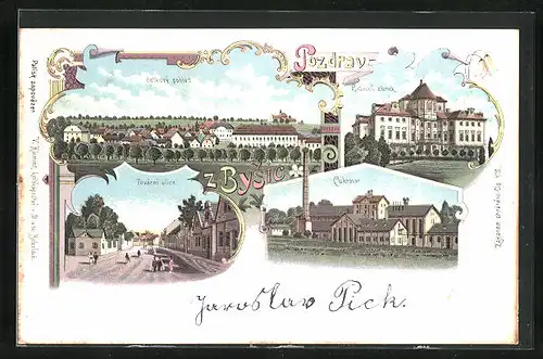 Lithographie Bysice, Cukrovar, Liblicky zámek, Továrni ulice