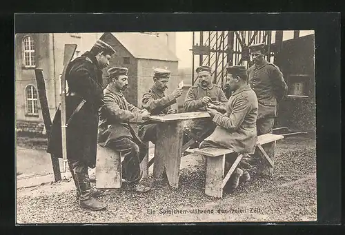 AK Soldaten beim Kartenspiel