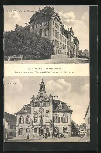 AK Ellingen /Mfr., Fürstl. Wrede`sches Schloss, Rathaus