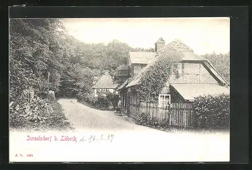 AK Israelsdorf, Strassenpartie im Dorf