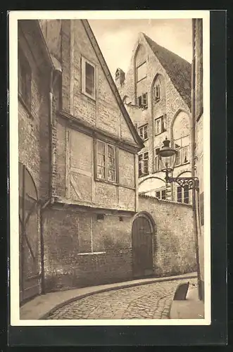 AK Lübeck, Häuser an der Krummen Querstrasse