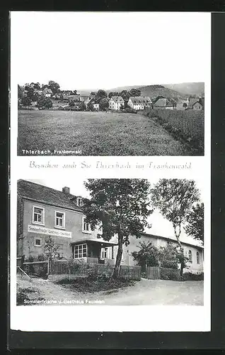 AK Thierbach /Frankenwald, Gasthaus Faunken, Ortsansicht