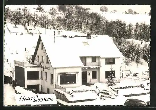 AK Frammersbach /Spessart, Hotel-Pension Haus Sonneck im Winter