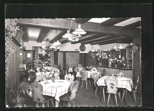 AK Stühlingen, Gasthaus zum Rebstock, Gaststube, ca. 1960