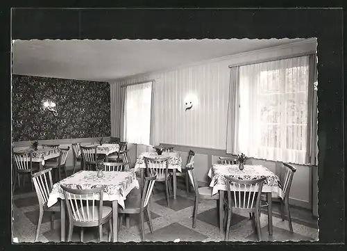 AK Stühlingen, Gasthaus zum Rebstock, Gastraum, ca. 1960