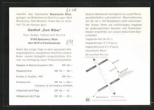 AK Speicherz /Rhön, Gasthof zum Biber