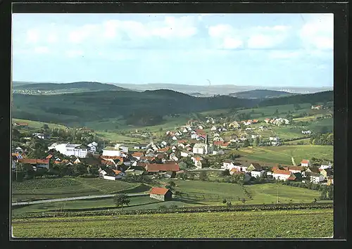 AK Motten /Rhön, Panoramablick auf das Dorf mit Brauerei Will-Bräu