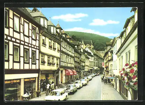 AK Miltenberg am Main, Hauptstrasse mit Blick zur Burg