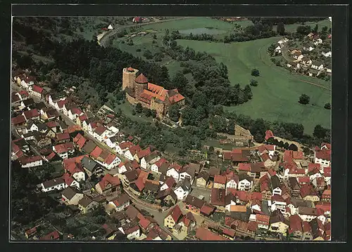 AK Rieneck /Spessart, Fliegeraufnahme mit Burg