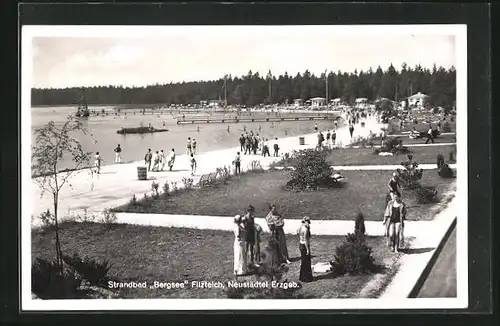 AK Neustädtel /Erzgeb., Strandbad Bergsee Filzteich